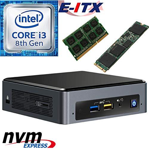  Intel NUC8I3BEK 8th Gen Core i3 System, 4GB DDR4, 240GB M.2 PCIe NVMe SSD, NO OS, Pre-Assembled and Tested by E-ITX