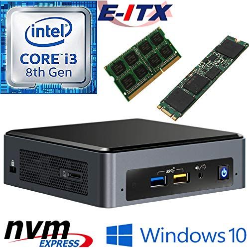  Intel NUC8I3BEK 8th Gen Core i3 System, 4GB DDR4, 120GB M.2 PCIe NVMe SSD, Win 10 Pro Installed & Configured by E-ITX