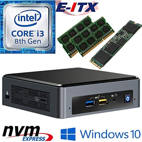 Intel NUC8I3BEK 8th Gen Core i3 System, 8GB Dual Channel DDR4, 480GB M.2 PCIe NVMe SSD, Win 10 Pro Installed & Configured by E-ITX