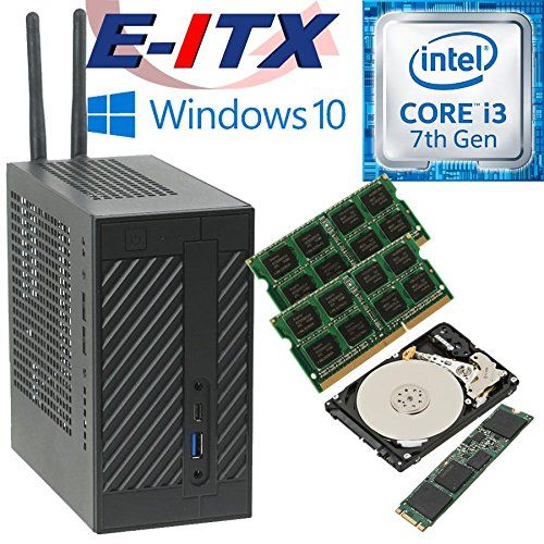  Asrock DeskMini 110 Intel Core i3-7100 Mini-STX System, 8GB Dual Channel DDR4, 480GB NVMe M.2 SSD, 2TB HDD, Win 10 Pro Installed & Configured by E-ITX