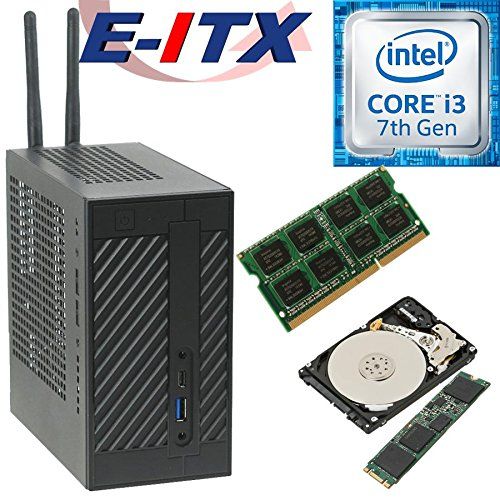  Asrock DeskMini 110 Intel Core i3-7100 Mini-STX System, 4GB DDR4, 120GB NVMe M.2 SSD, 2TB HDD, NO OS, Pre-Assembled and Tested by E-ITX
