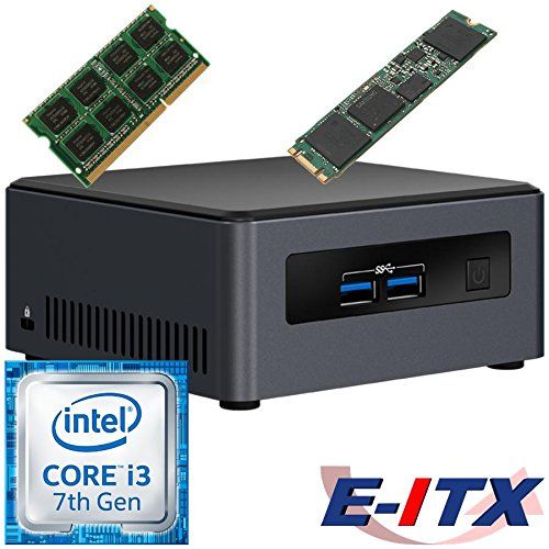  Intel NUC7I3DNHE 7th Gen Core i3 System (BOXNUC7I3DNHE), 4GB DDR4, 240GB M.2 SSD, NO OS, Pre-Assembled and Tested by E-ITX