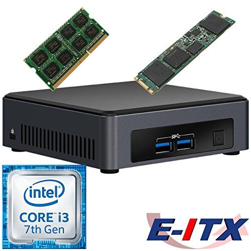  Intel NUC7I3DNKE 7th Gen Core i3 System (BOXNUC7I3DNKE), 4GB DDR4, 120GB M.2 SSD, NO OS, Pre-Assembled and Tested by E-ITX