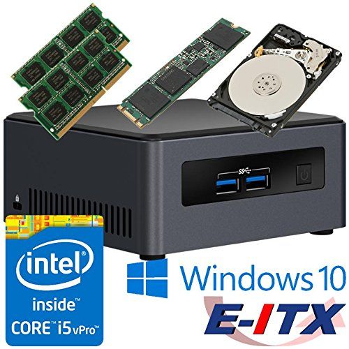  Intel NUC7I5DNHE 7th Gen Core i5 System (BOXNUC7I5DNHE), 32GB Dual Channel DDR4, 240GB M.2 PCIe NVMe SSD, 2TB HDD, WiFi, Win 10 Pro Installed & Configured by E-ITX