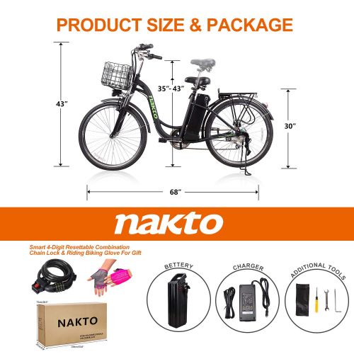  E-TRAC Spark 26 250W Cargo Electric Bicycle 6-Gear Speed Sporting Ebike 36V10A Lithium Battery -Class AAA