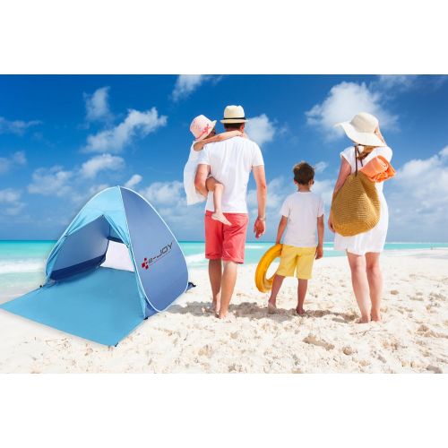  E-joy Instant Family Tent Automatic Pop Up Instant Portable Outdoors Beach Tent , Lightweight Portable Family Sun Shelter Cabana ,Provide UPF 50+ Sun Shelter