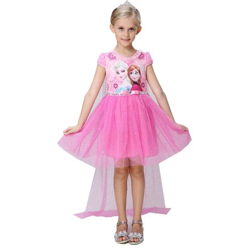  E-super Snow Queen Elsa Princess Girls Short/Long Sleeve Tutu Dress Costume with/No Cape