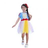 E-super Snow Queen Elsa Princess Girls Short/Long Sleeve Tutu Dress Costume with/No Cape