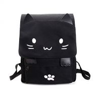 E-youth Cute Canvas Cat Print Backpack School Bag Lightweight Bookbags