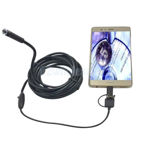  E2wholesale Borescope USB Waterproof 7mm Inspection Camera 1m Snake Scope
