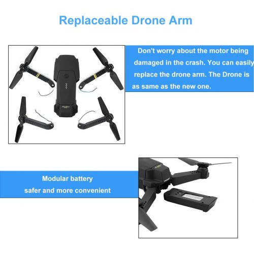  [아마존 핫딜] Quadcopter Drone With Camera Live Video, EACHINE E58 WiFi FPV Quadcopter with 120° Wide-Angle 720P HD Camera Foldable Drone RTF - Altitude Hold, One Key Take Off/Landing, 3D Flip,