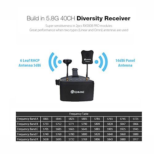  EACHINE EV800D FPV Goggles with DVR 5.8G 40CH 5 Inch 800x480 Diversity Video Headset Build in Battery