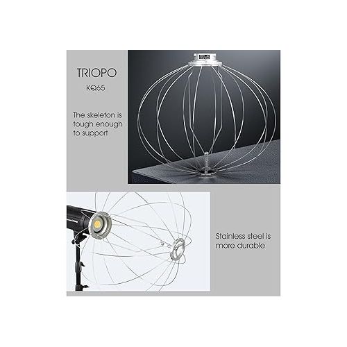  TRIOPO KQ65 25.6in/65cm Lantern Softbox Bowens Mount Softbox Soft Light Modifier for Aputure 300D Mark II 120D Godox SL-60W VL150 SL150WII FV150 AD200PRO AD300 AD400PRO AD600 VL300 VL200 UL150