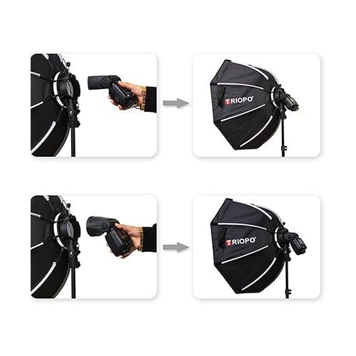  Triopo KX55 Soft Box 21.6in/55cm with Honeycomb Grid, Octagon Umbrella Photography Softbox for Godox V1 AD200Pro Round Head Flash Speedlite Speedlight Soft Box Light Diffuser