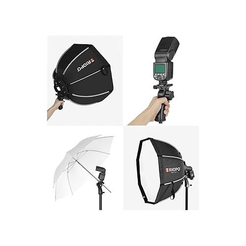  Triopo Softbox 25.6in/65cm w/Honeycomb Grid, Octagon Umbrella Photography Softbox for Godox V860 V850 TT600 TT685 TT685II YN560 III IV JY-680A, etc Flash Speedlite Speedlight Soft Boxes (KS2-65)