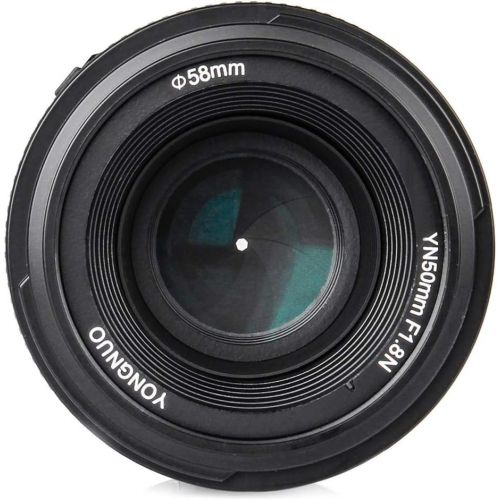  [아마존베스트]YONGNUO YN EF 50mm f/1.8 AF Lens YN50 Aperture Auto Focus for Nikon Cameras as AF-S 50mm 1.8G with EACHSHOT Cleaning Cloth