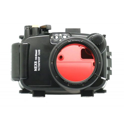  EACHSHOT Meikon 40M Waterproof Underwater Camera Housing Case Bag Sony NEX-6 16-50mm Lens Camera 67mm Red Filter
