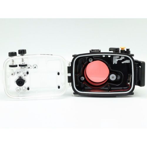  EACHSHOT Meikon 40m130ft Waterproof Underwater Camera Housing Case for A6300 Can Be Used With 16-50mm Lens with EACHSHO 67mm Red Underwater Filter + 67mm Round Fisheye