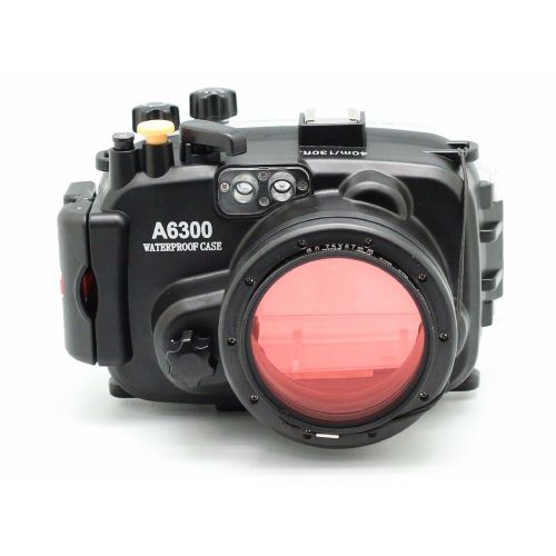 EACHSHOT Meikon 40m130ft Waterproof Underwater Camera Housing Case for A6300 Can Be Used With 16-50mm Lens with EACHSHO 67mm Red Underwater Filter + 67mm Round Fisheye