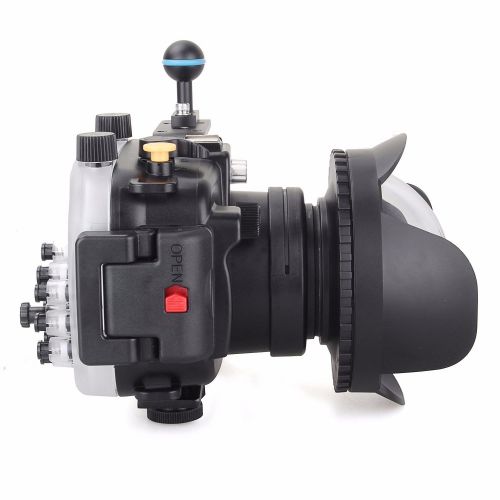  EACHSHOT 40m130ft Underwater Diving Camera Housing for Canon G5X + 67mm Fisheye Lens + Aluminium Diving handle + 67mm Red Filter