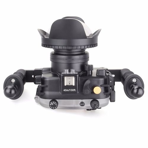  EACHSHOT 40m130ft Underwater Diving Camera Housing for Canon G5X + 67mm Fisheye Lens + Two Hands Aluminium Tray + 67mm Red Filter