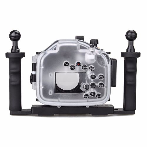 EACHSHOT 40M130ft Underwater Housing for Panasonic Lumix LX100 with 27-75mm Lens + Two Hands Aluminium Tray