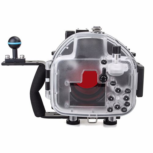  EACHSHOT 40M130ft Waterproof Underwater Camera Housing Diving Case for Olympus E-M5 II Can Be used with 12-50mm Lens + EACHSHOT 67mm Fisheye Lens + Red Filter + Aluminium Diving h