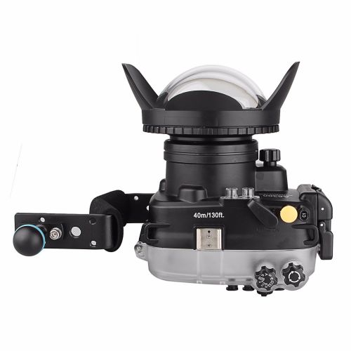  EACHSHOT 40m130ft Waterproof Underwater Camera Housing Case for A6300 Can Be Used With 16-50mm Lens + Aluminium Diving handle + 67mm Fisheye Lens + 67mm Red Filte