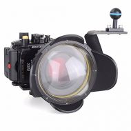 EACHSHOT 40m/130ft Underwater Diving Camera Housing for Canon G9X + 67mm Fisheye Lens + Aluminium Diving Handle + 67mm Red Filter