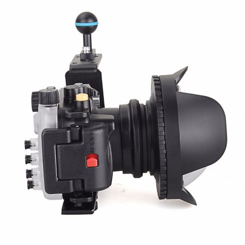  EACHSHOT 40m130ft Underwater Diving Camera Housing for Canon G9X + 67mm Fisheye Lens + Aluminium Diving Handle + 67mm Red Filter