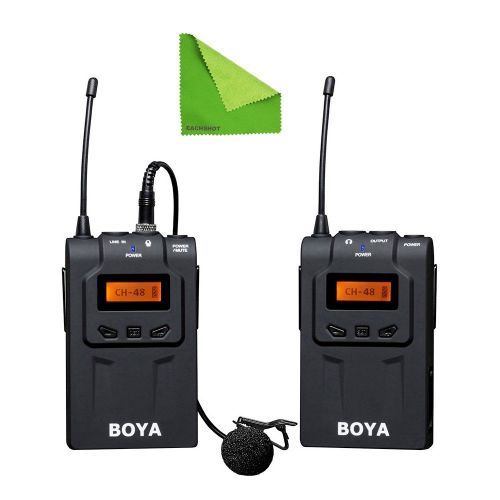  EACHSHOT BOYA BY-WM6 UHF Professional Omni-Directional Lavalier Wireless Microphone Recorder System for ENG EFP DV DSLR Camera Camcorders With EACHSHOT Cleaning Cloth