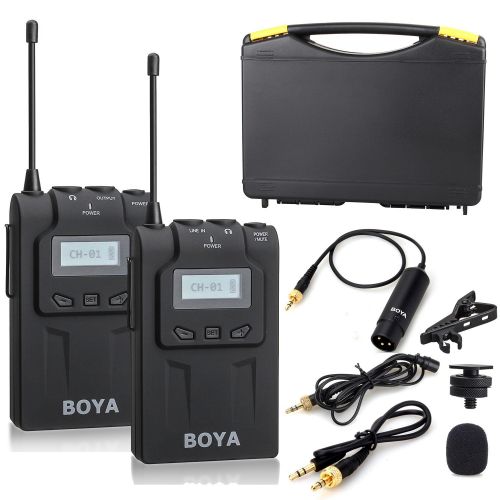  EACHSHOT BOYA BY-WM6 UHF Professional Omni-Directional Lavalier Wireless Microphone Recorder System for ENG EFP DV DSLR Camera Camcorders With EACHSHOT Cleaning Cloth
