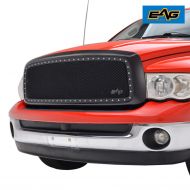 EAG Rivet Studded Frame Black Stainless Steel Wire Mesh Packaged Grille Fit for 02-05 Dodge Ram 1500/03-05 Dodge Ram 2500/3500