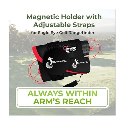  My Golfing Store Magnet for Eagle Eye Golf Rangefinder - Magnetic Holder with Adjustable Straps - Easy to Use, Stylish and Durable - Golf Range Finders and Accessories for Men and Women