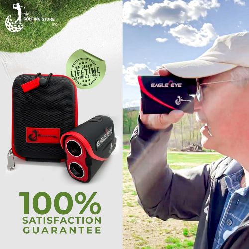  My Golfing Store Gen 3 Eagle Eye Laser Golf Rangefinder with Slope and Jolt Technology - 800 Yards Distance - Fast Focus System With Scan, Pin, and Speed Modes - 6X Magnification a