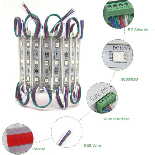  EAGWELL 20 Ft Storefront Lights 40 Pieces RGB 5050 LED Light Module,2 Set 5050 SMD 120 LED Module Store Front Window Sign Strip Light