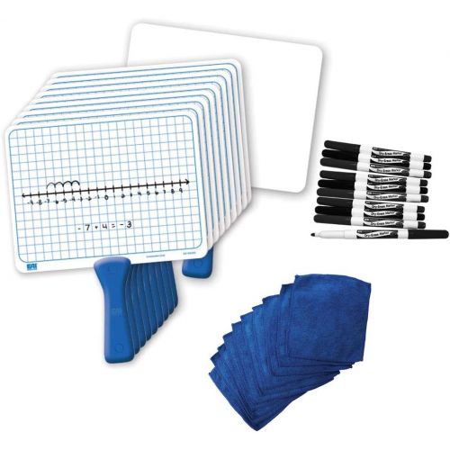  EAI Education Centimeter Dry-Erase Paddle Class Kit: 9x7, Double-Sided w/CleanWipes, Set of 5