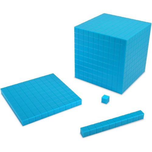  EAI Education Base Ten Intermediate Classroom Set: Blue Plastic - Blocks Only