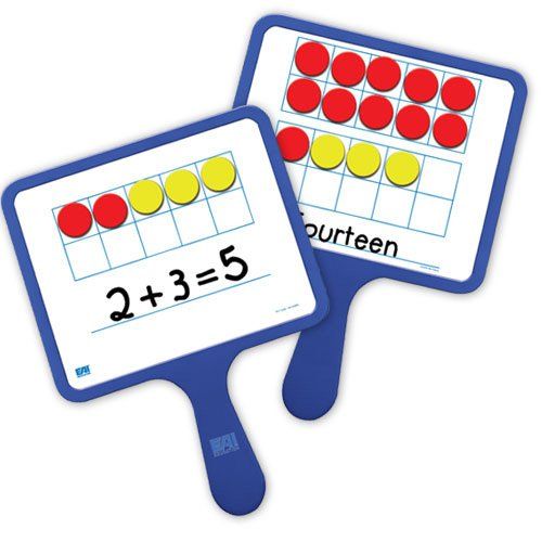  EAI Education Magnetic Ten Frame Dry-Erase Paddles: Set of 5