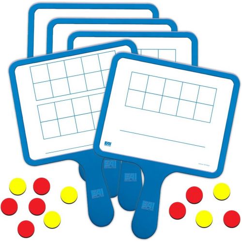  EAI Education Magnetic Ten Frame Dry-Erase Paddles: Set of 5