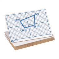 EAI Education X-Y Coordinate Grid Dry-Erase Boards: 9x12 Double-Sided Set of 10