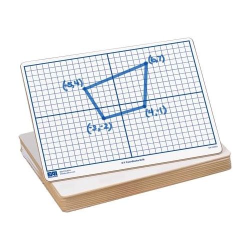  EAI Education X-Y Coordinate Grid Dry-Erase Boards: 9x12 Double-Sided Set of 10