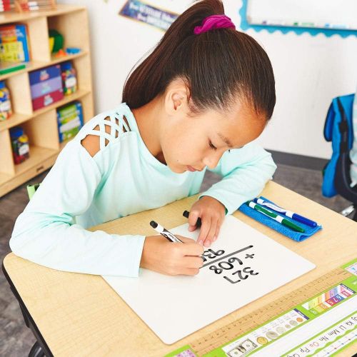  EAI Education Blank Dry-Erase Lapboard Kit, Includes: 10 9x12 Single-Sided White Boards, 10 CleanWipe Microfiber Clothes, 10 Dry-Erase Markers | Great for Students, Teachers, Class