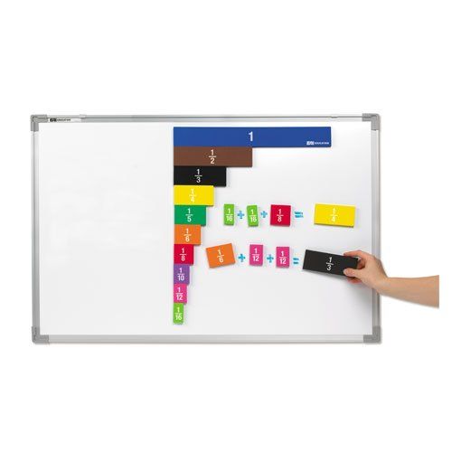  EAI Education Jumbo Magnetic QuietShape Foam Double-Sided Fraction Tiles - Set of 67