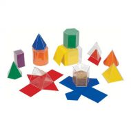 EAI Education GeoModel Geometric Folding Shapes: 10 cm - 11 Solids and 11 Nets, 22-Piece Set