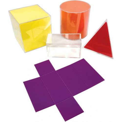  EAI Education GeoModel Geometric Folding Shapes: 10 cm - 11 Solids and 11 Nets, 22-Piece Set