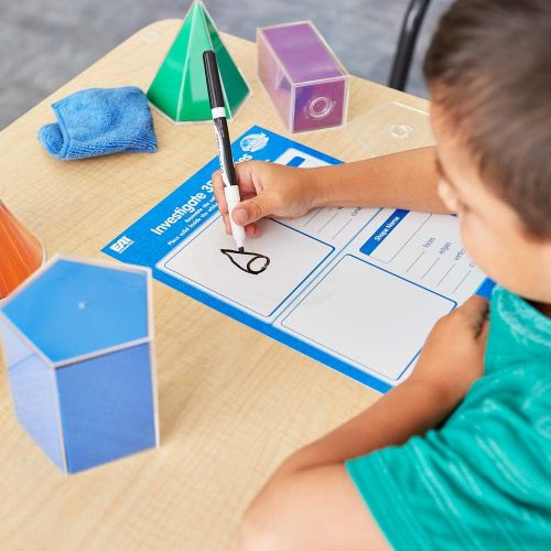  EAI Education GeoModel Geometric Folding Shapes: 10 cm - 11 Solids and 11 Nets, 22-Piece Set