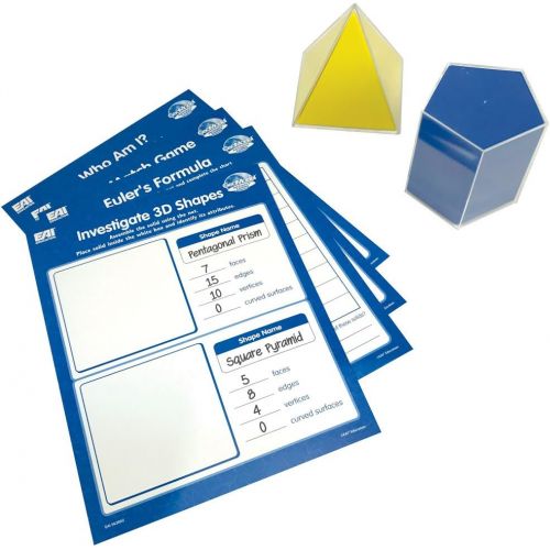  EAI Education GeoModel Geometric Folding Shapes: 10 cm - 11 Solids and 11 Nets, 22-Piece Set