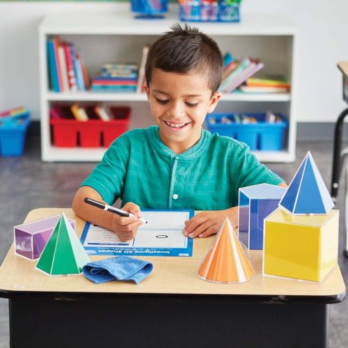  EAI Education GeoModel Geometric Folding Shapes: 10 cm - 11 Solids and 11 Nets, 22-Piece Set