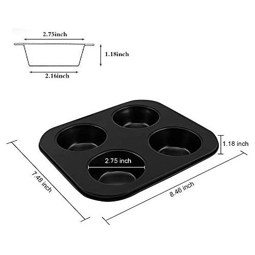  [아마존베스트]EALEK Cupcake Pan Nonstick Baking Tray Carbon Steel Baking Pans Kitchen Bakeware Cupcake Baking Muffin Pan Heat Resistant Cake Baking Trays for Oven Easy to Clean (4 - cup)